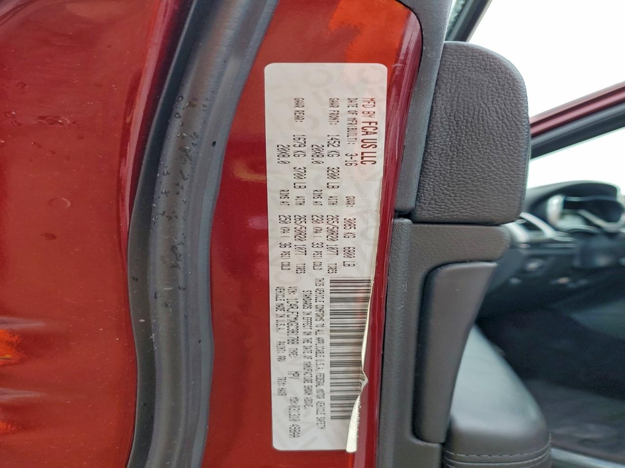 2016 Jeep Grand Cherokee Overland VIN: 1C4RJFCMXGC381788 Lot: 94488555