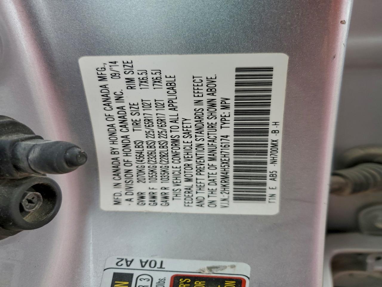 2014 Honda Cr-V Ex VIN: 2HKRM4H5XEH716174 Lot: 93983745