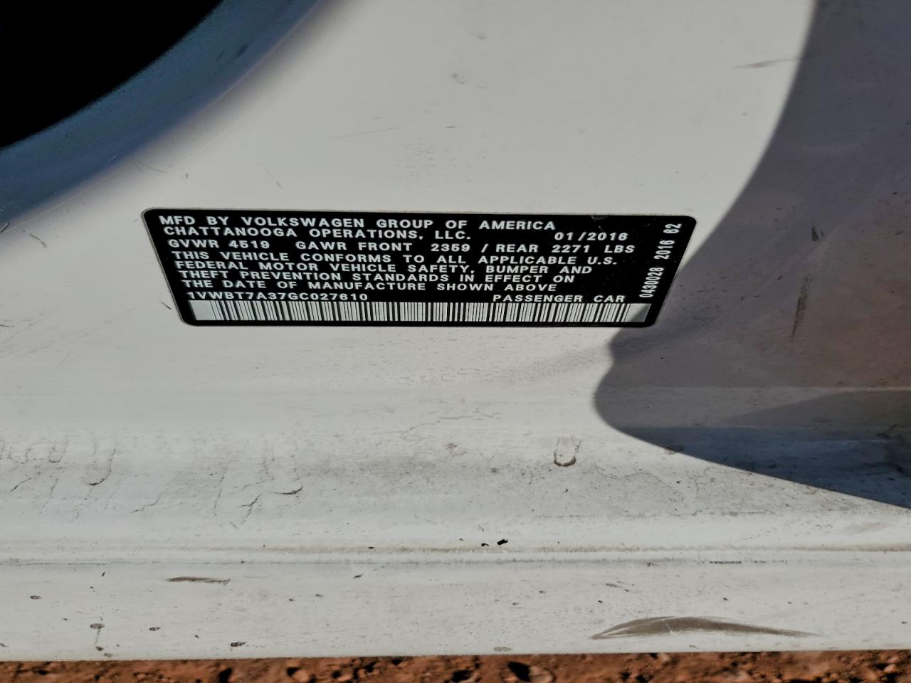 2025 Volkswagen Passat Se VIN: 1VWBT7A37GC027610 Lot: 95576735