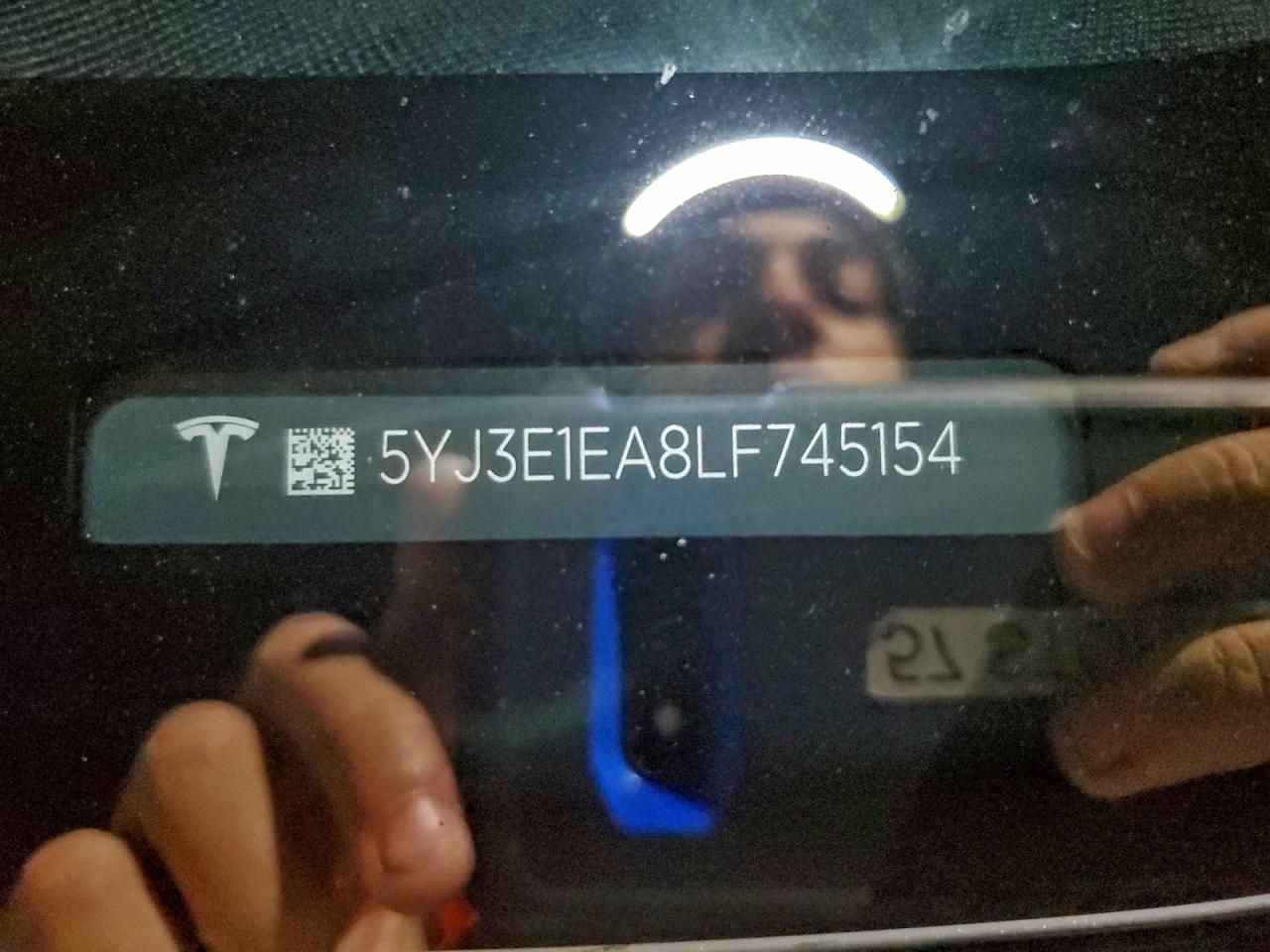 2020 Tesla Model 3 VIN: 745154 Lot: 96631485