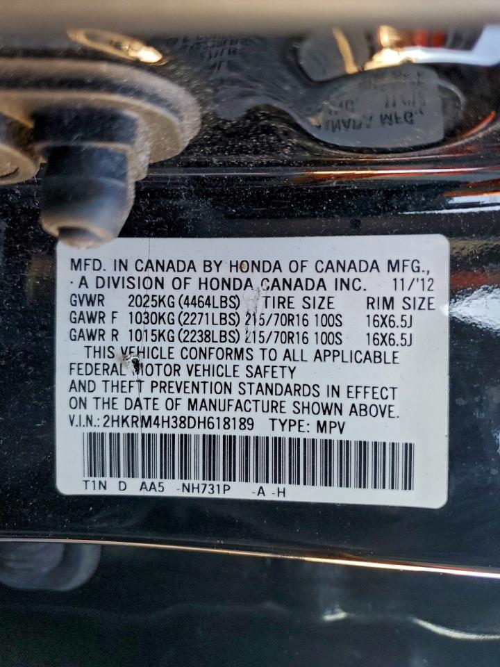 2013 Honda Cr-V Lx VIN: 2HKRM4H38DH618189 Lot: 96567455