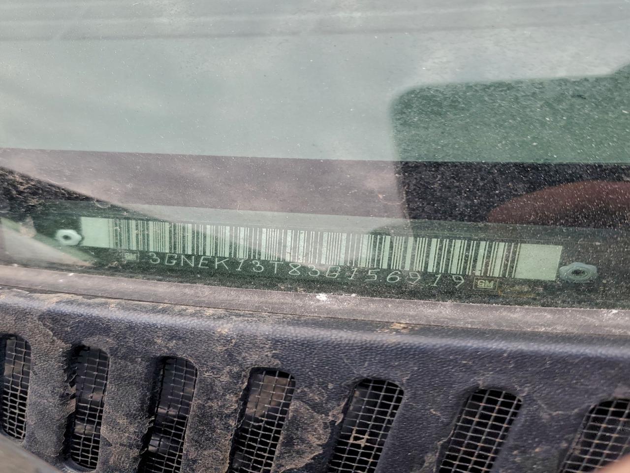 2003 Chevrolet Avalanche K1500 VIN: 3GNEK13T83G156919 Lot: 96038235