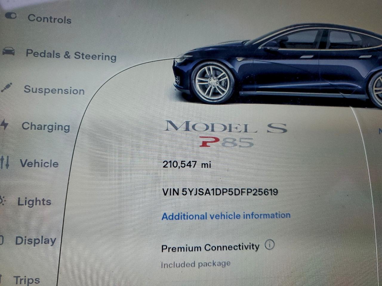 2013 Tesla Model S VIN: 5YJSA1DP5DFP25619 Lot: 95543905