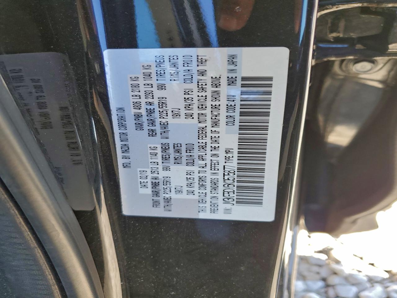 2019 Mazda Cx-5 Grand Touring Reserve VIN: JM3KFBDY6K0575877 Lot: 95028355