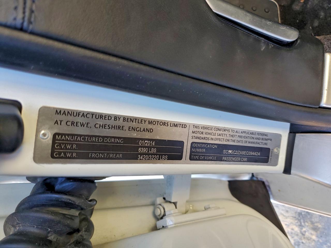 2014 Bentley Continental Gt Speed VIN: SCBGC3ZA9EC094424 Lot: 96514335