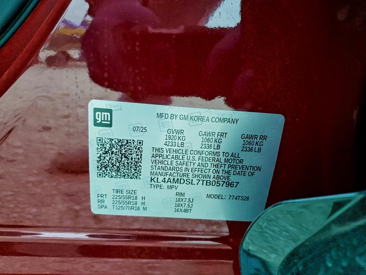 2026 Buick Encore Gx Sport Touring VIN: KL4AMDSL7TB057967 Lot: 94957425