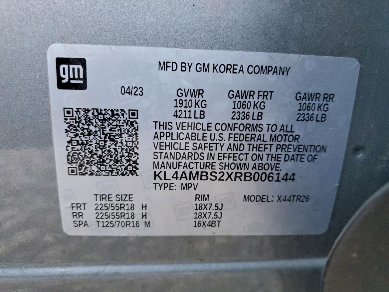 2024 Buick Encore Gx Preferred VIN: KL4AMBS2XRB006144 Lot: 95341815