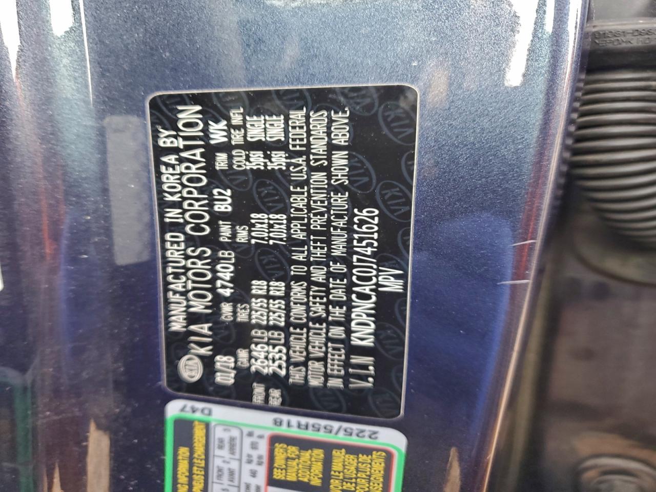 2018 Kia Sportage Ex VIN: KNDPNCAC0J7451626 Lot: 94417145