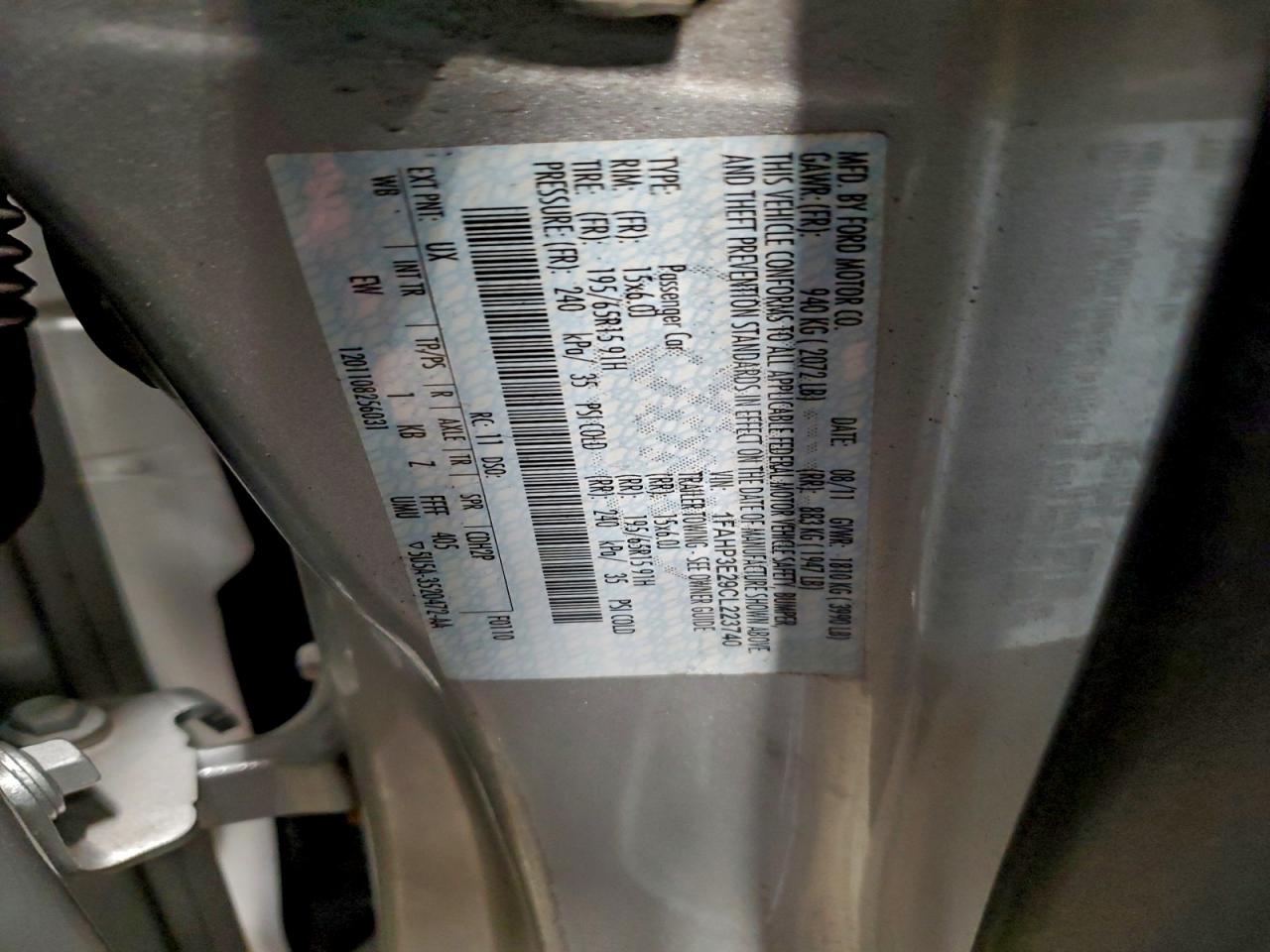 2012 Ford Focus S VIN: 1FAHP3E29CL223740 Lot: 95302265