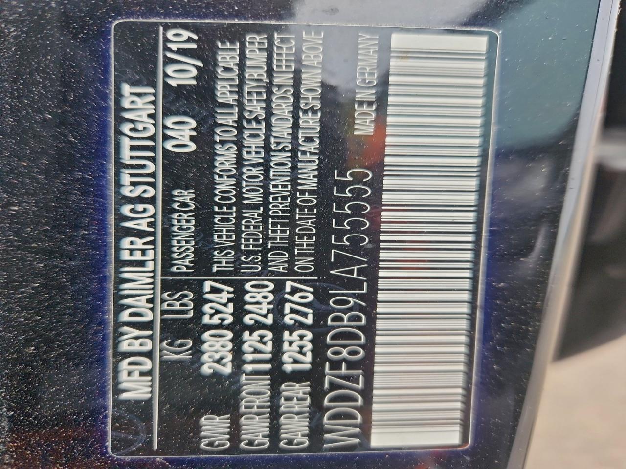 2020 Mercedes-Benz E 350 VIN: WDDZF8DB9LA755555 Lot: 95211715