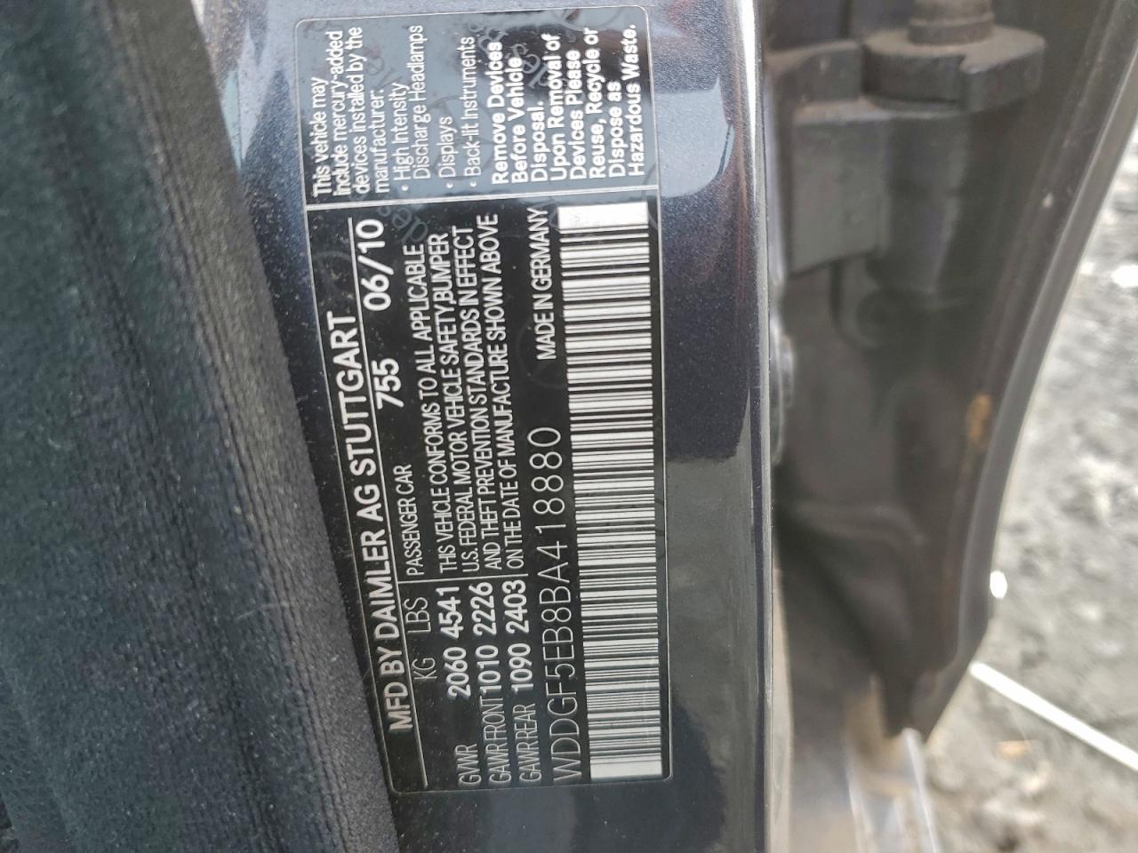 2011 Mercedes-Benz C 300 VIN: WDDGF5EB8BA418880 Lot: 87456585