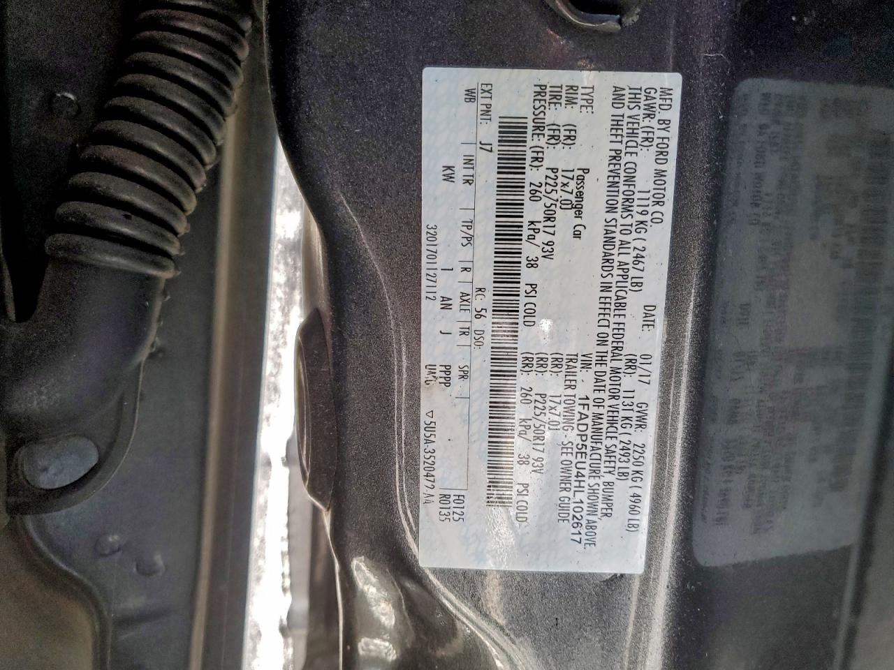 2017 Ford C-Max Se VIN: 1FADP5EU4HL102617 Lot: 94464685