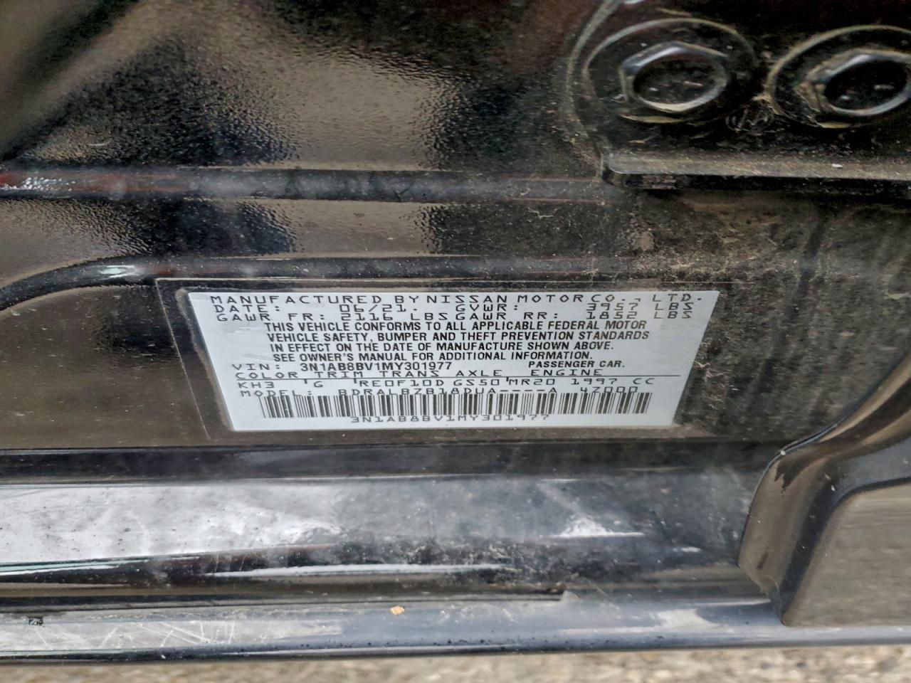 2021 Nissan Sentra S VIN: 3N1AB8BV1MY301977 Lot: 95285345