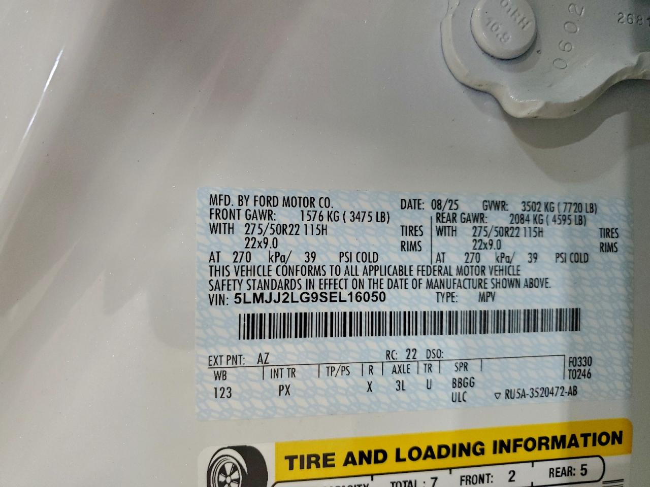 2025 Lincoln Navigator Reserve VIN: 5LMJJ2LG9SEL16050 Lot: 94525105