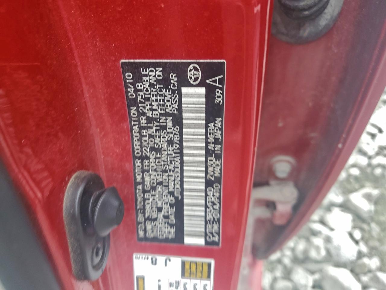 2010 Toyota Prius VIN: JTDKN3DUXA1197876 Lot: 96984085