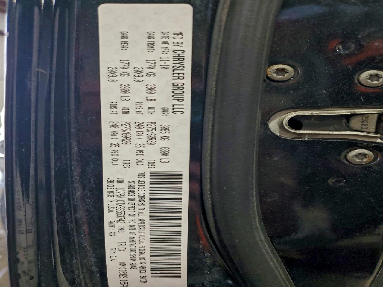 2011 Dodge Ram 1500 VIN: 1D7RV1CTXBS553742 Lot: 95356525