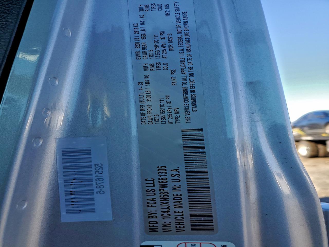 2023 Jeep Wrangler 4Xe VIN: 1C4JJXN68PW661306 Lot: 94741365