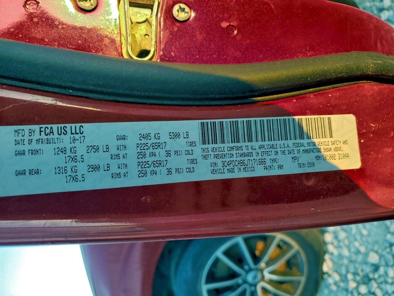 2018 Dodge Journey Se VIN: 3C4PDCAB6JT171666 Lot: 95646745