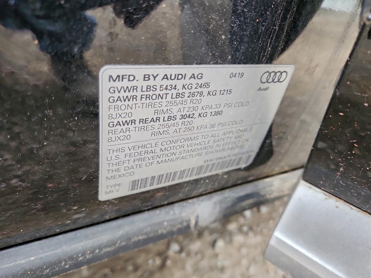 2019 Audi Q5 Premium Plus VIN: WA1BNAFYXK2102579 Lot: 97499985