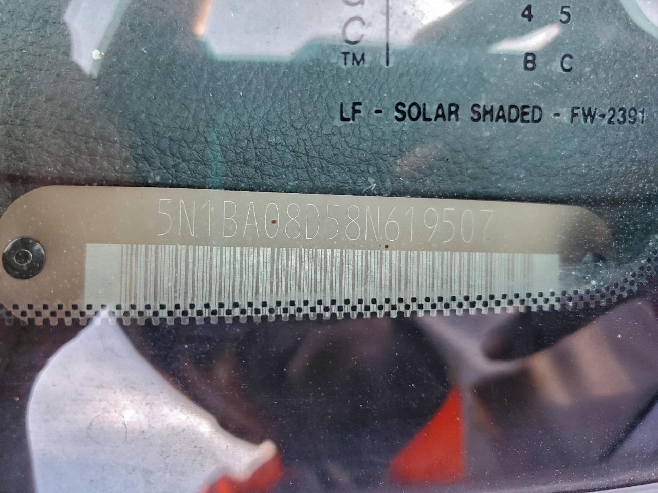 2008 Nissan Armada Se VIN: 5N1BA08D58N619507 Lot: 95088415