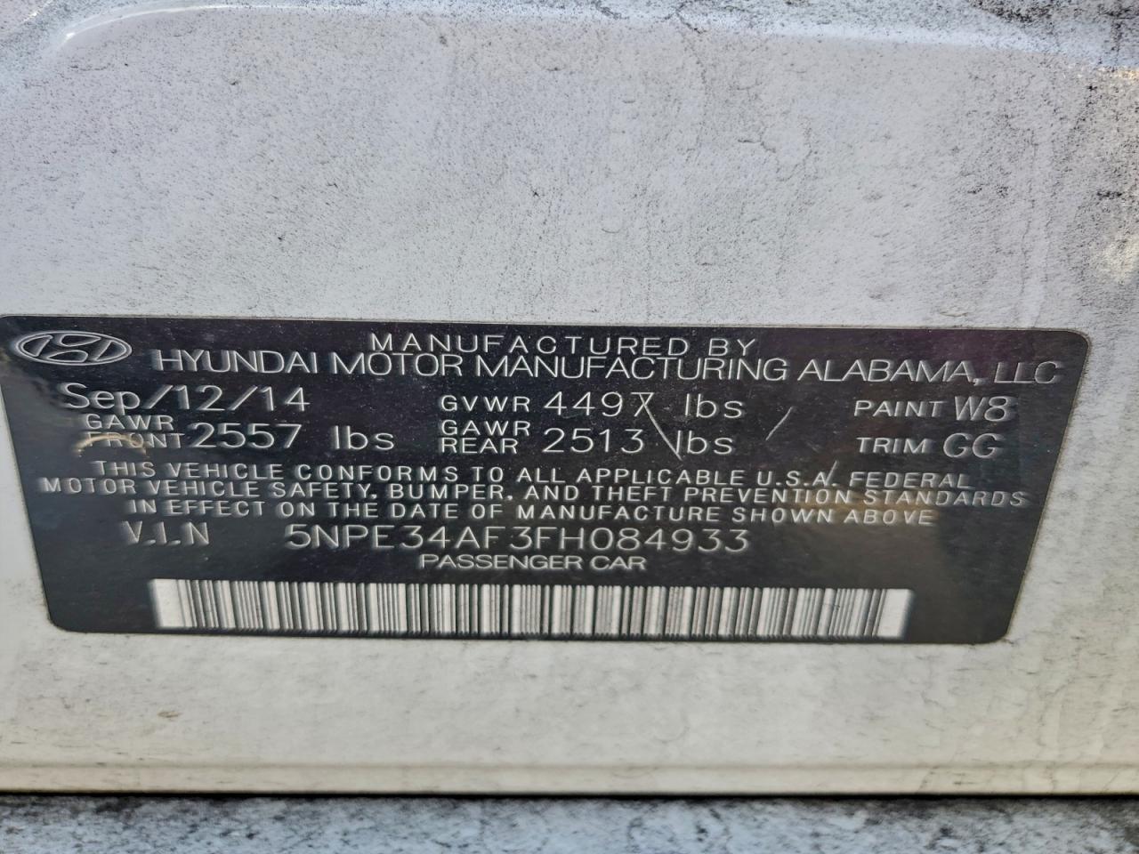 2015 Hyundai Sonata Sport VIN: 5NPE34AF3FH084933 Lot: 96879775