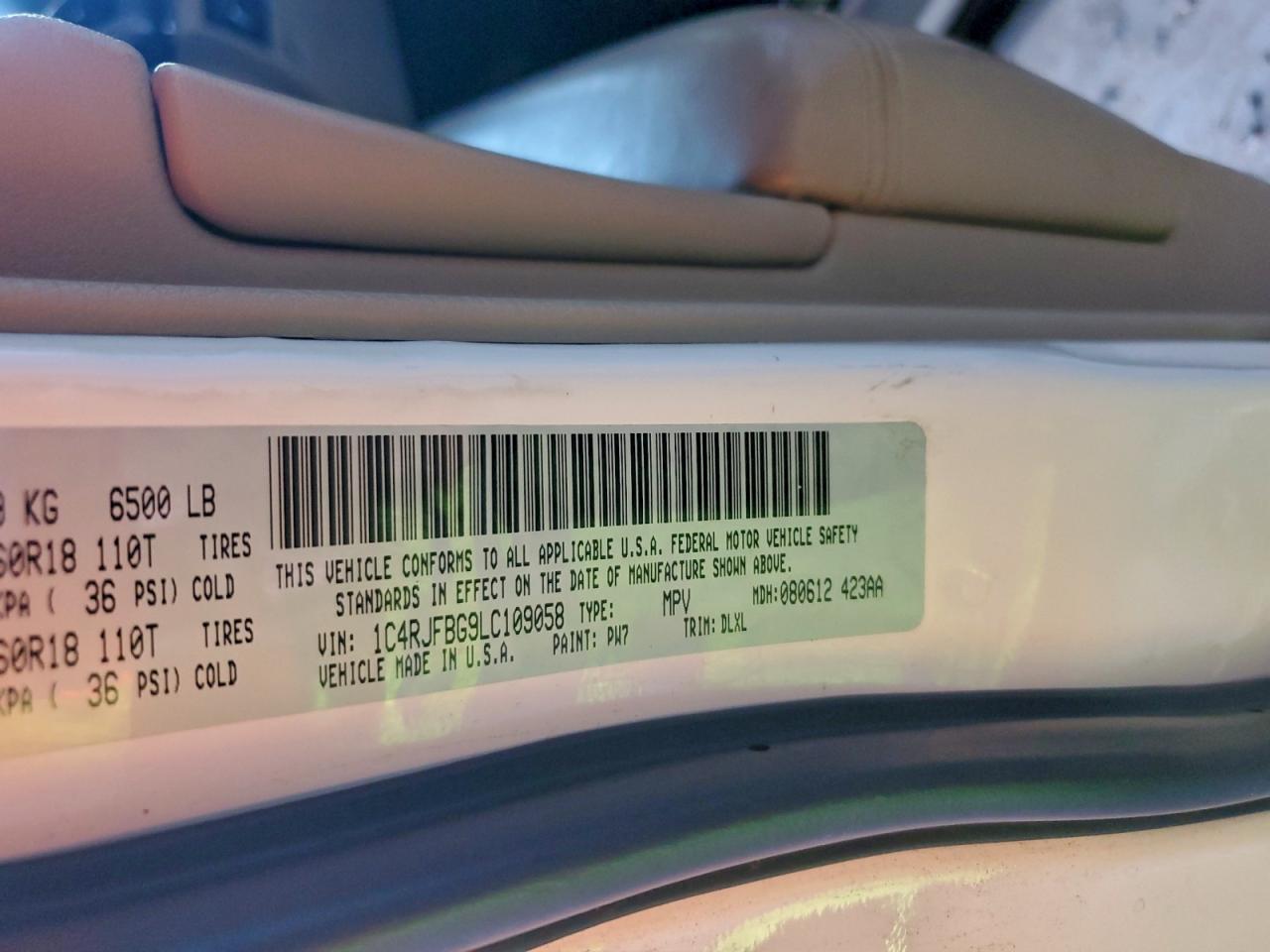 2020 Jeep Grand Cherokee Limited VIN: 1C4RJFBG9LC109058 Lot: 94889725