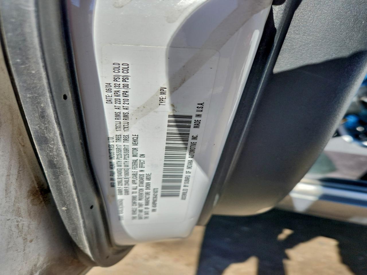 2005 Subaru Legacy Outback 2.5 Xt VIN: 4S4BP68C954316370 Lot: 93606115