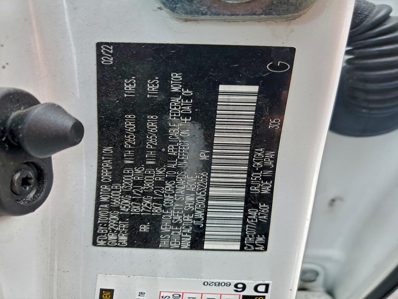 2022 Lexus Gx 460 VIN: JTJAM7BX0N5322656 Lot: 95788915