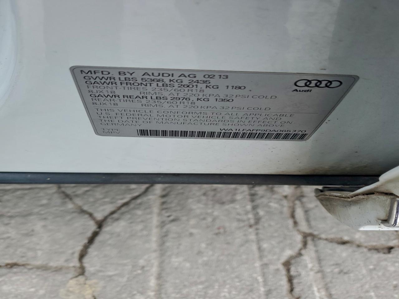 2013 Audi Q5 Premium Plus VIN: WA1LFAFP9DA065770 Lot: 97405485