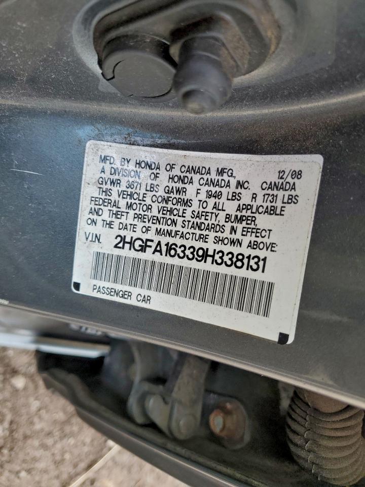 2009 Honda Civic Vp VIN: 2HGFA16339H338131 Lot: 95611315