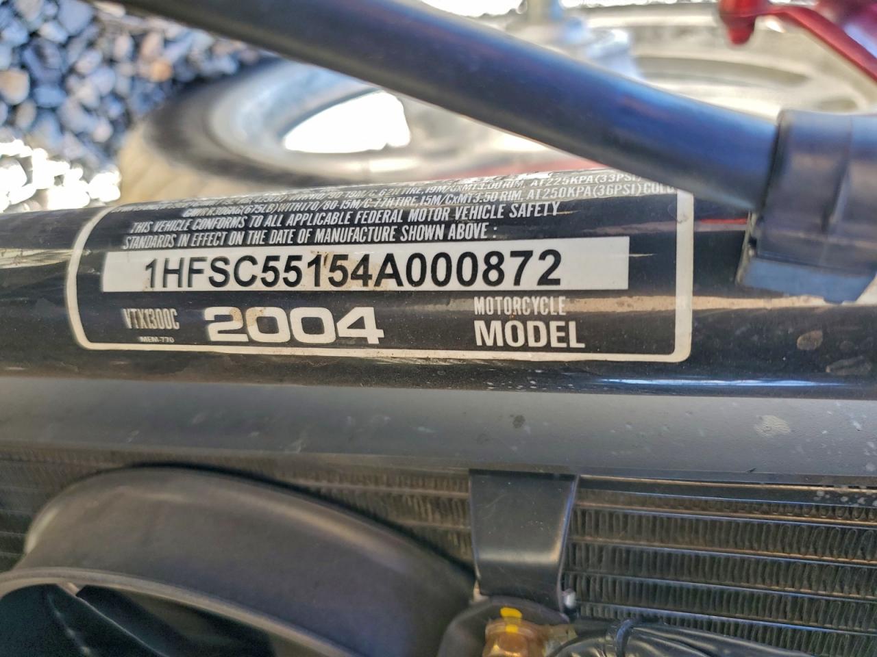 2004 Honda Vtx1300 C VIN: 1HFSC55154A000872 Lot: 96676085