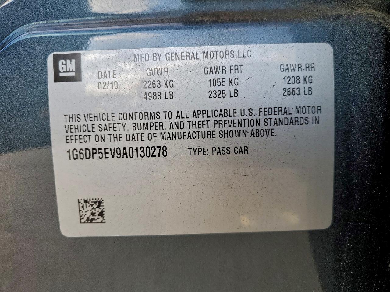 2010 Cadillac Cts Premium Collection VIN: 1G6DP5EV9A0130278 Lot: 93473985
