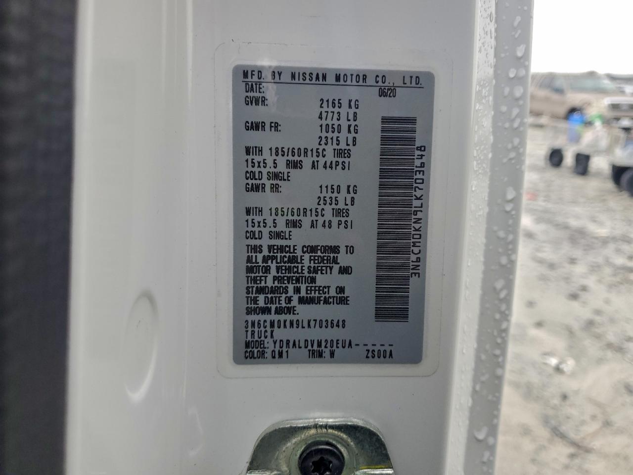 2020 Nissan Nv200 2.5S VIN: 3N6CM0KN9LK703648 Lot: 94396615