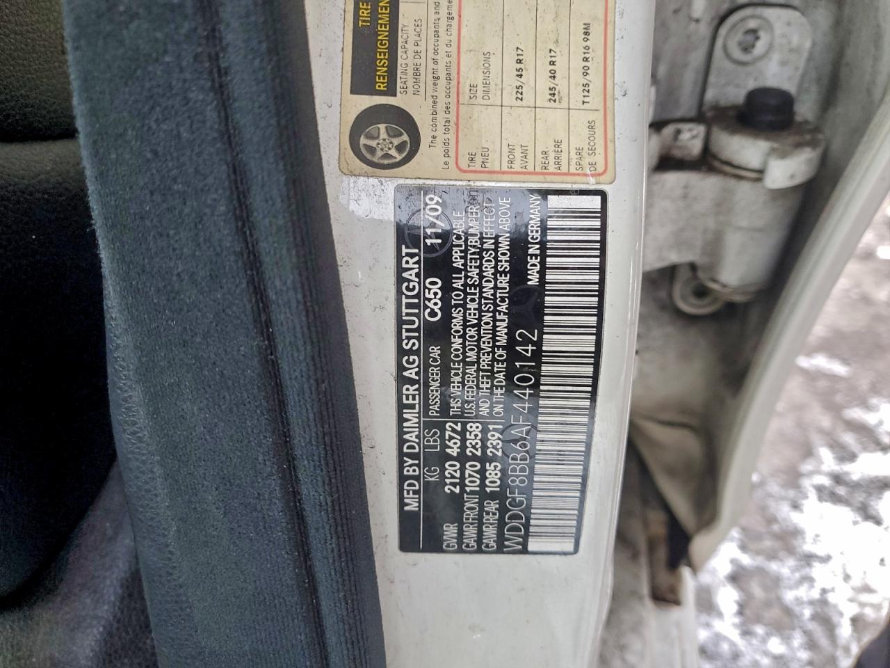 2010 Mercedes-Benz C 300 4Matic VIN: WDDGF8BB6AF440142 Lot: 93991885