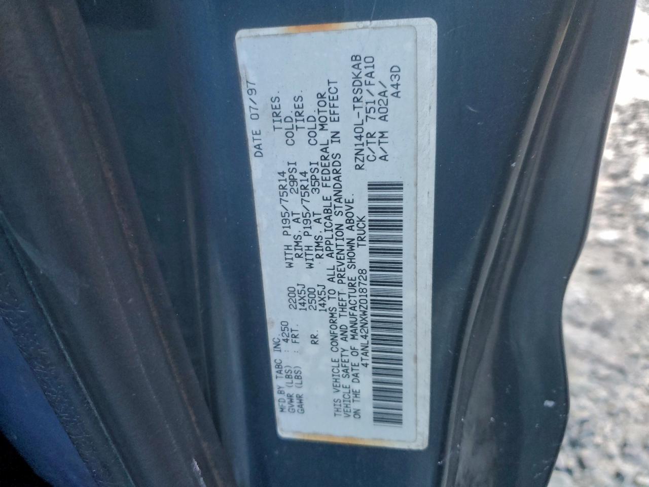 1998 Toyota Tacoma VIN: 4TANL42NXWZ018728 Lot: 95393965