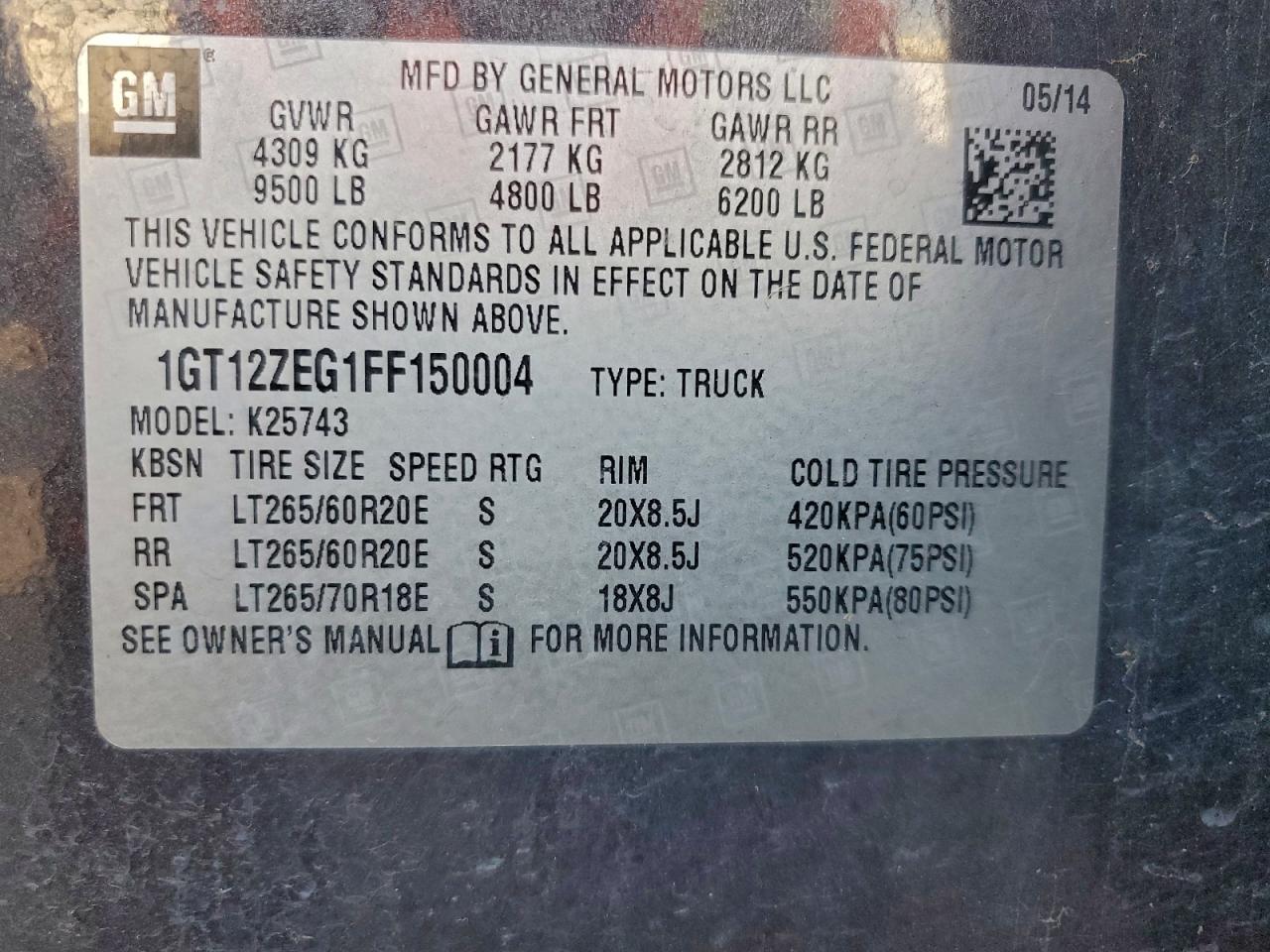 2015 GMC Sierra K2500 Slt VIN: 1GT12ZEG1FF150004 Lot: 94972655