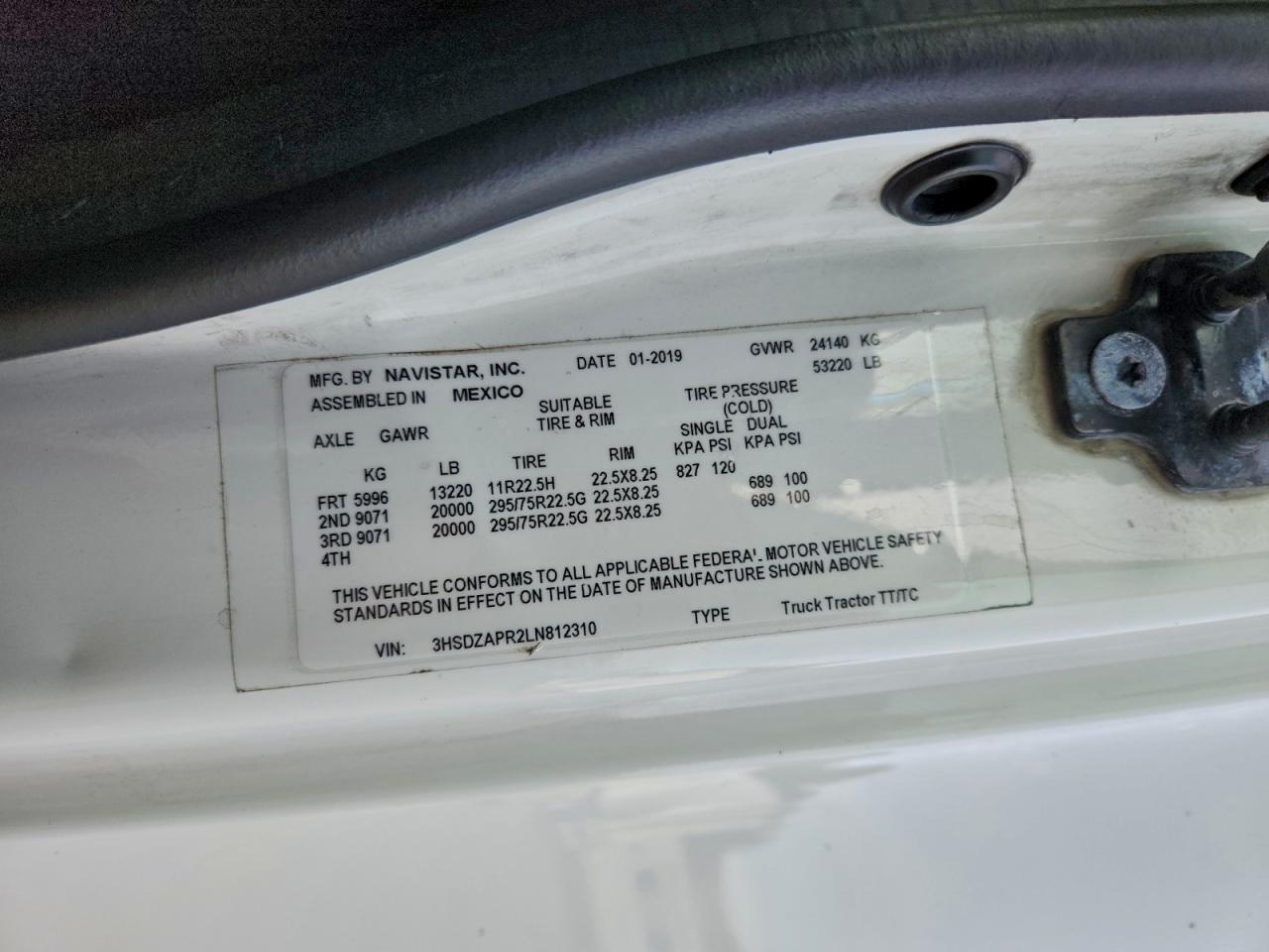 2020 International Lt625 - Semi Truck VIN: 3HSDZAPR2LN812310 Lot: 97346665