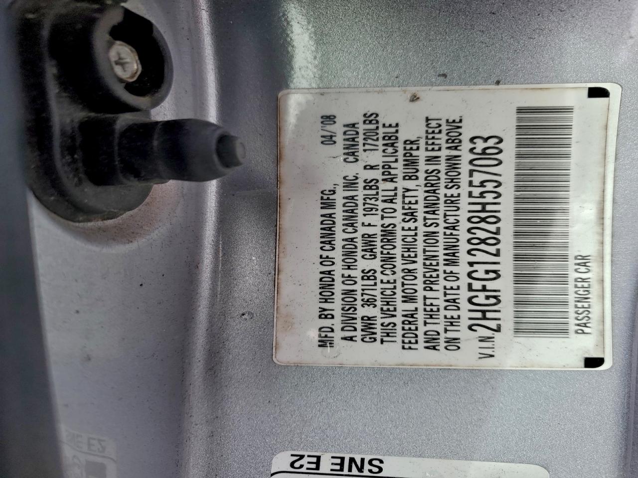 2008 Honda Civic Ex VIN: 2HGFG12828H557063 Lot: 97767745