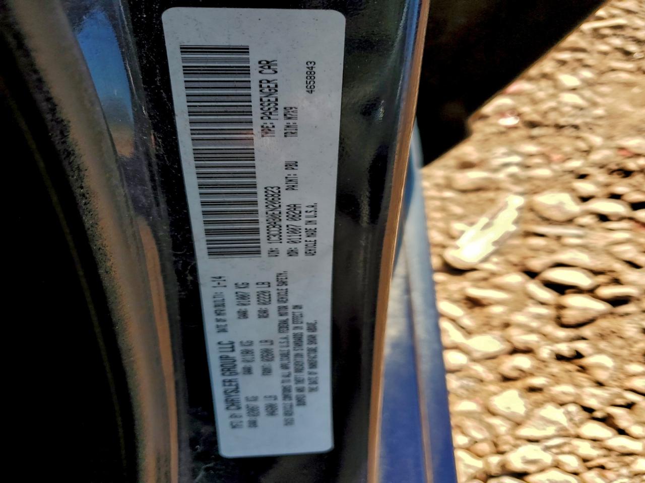 2014 Chrysler 200 Lx VIN: 1C3CCBAB0EN206823 Lot: 94943315