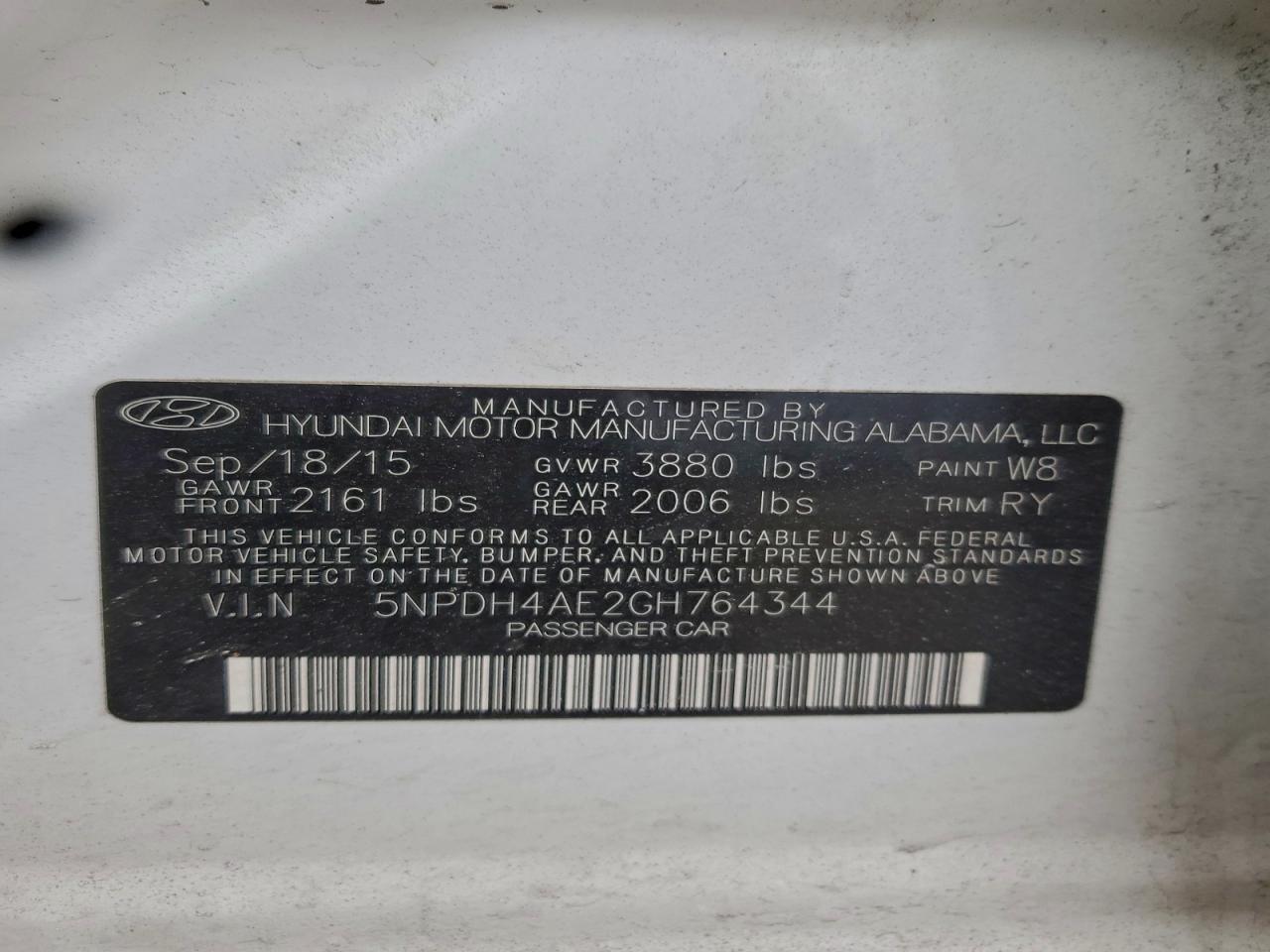 2024 Hyundai Elantra Se VIN: 5NPDH4AE2GH764344 Lot: 98024515