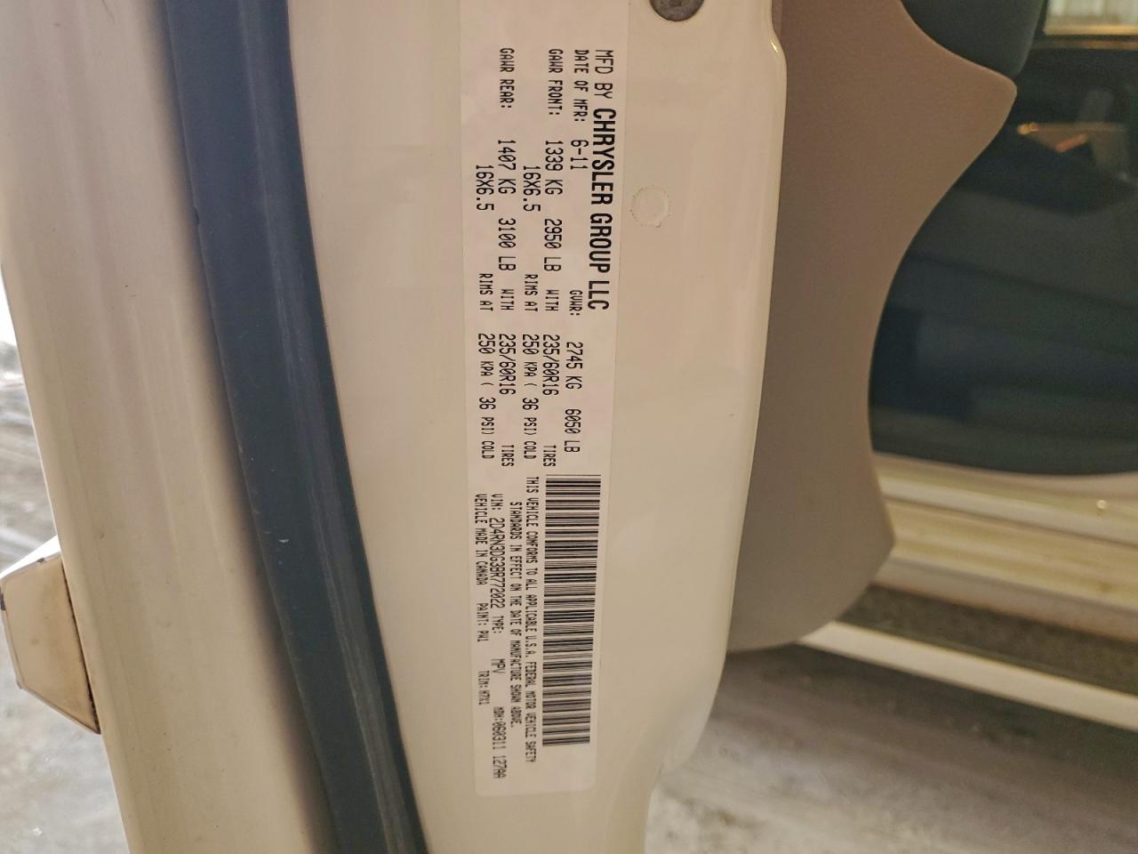 2011 Dodge Grand Caravan Mainstreet VIN: 2D4RN3DG3BR772022 Lot: 95722565