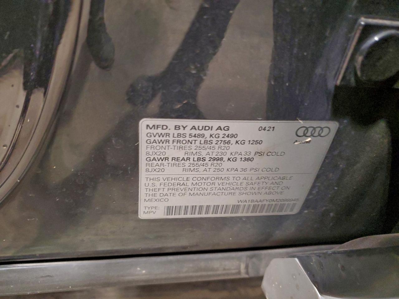 2021 Audi Q5 Premium Plus VIN: WA1BAAFY0M2098945 Lot: 92724545