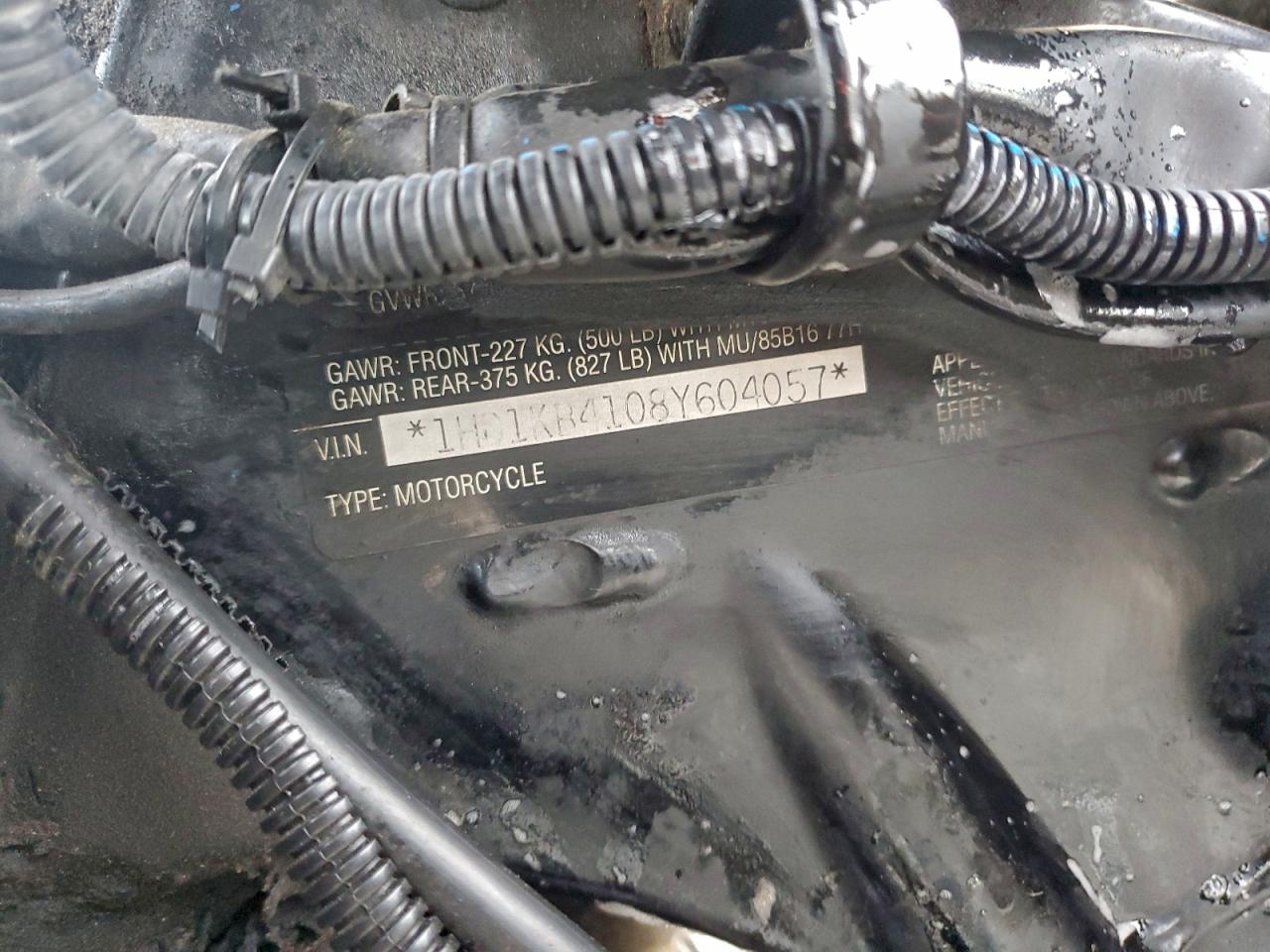 2008 Harley-Davidson Flhx VIN: 1HD1KB4108Y604057 Lot: 95276265