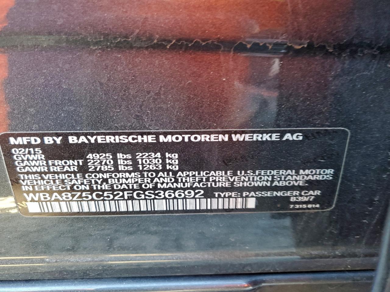 Фото: WBA8Z5C52FGS36692