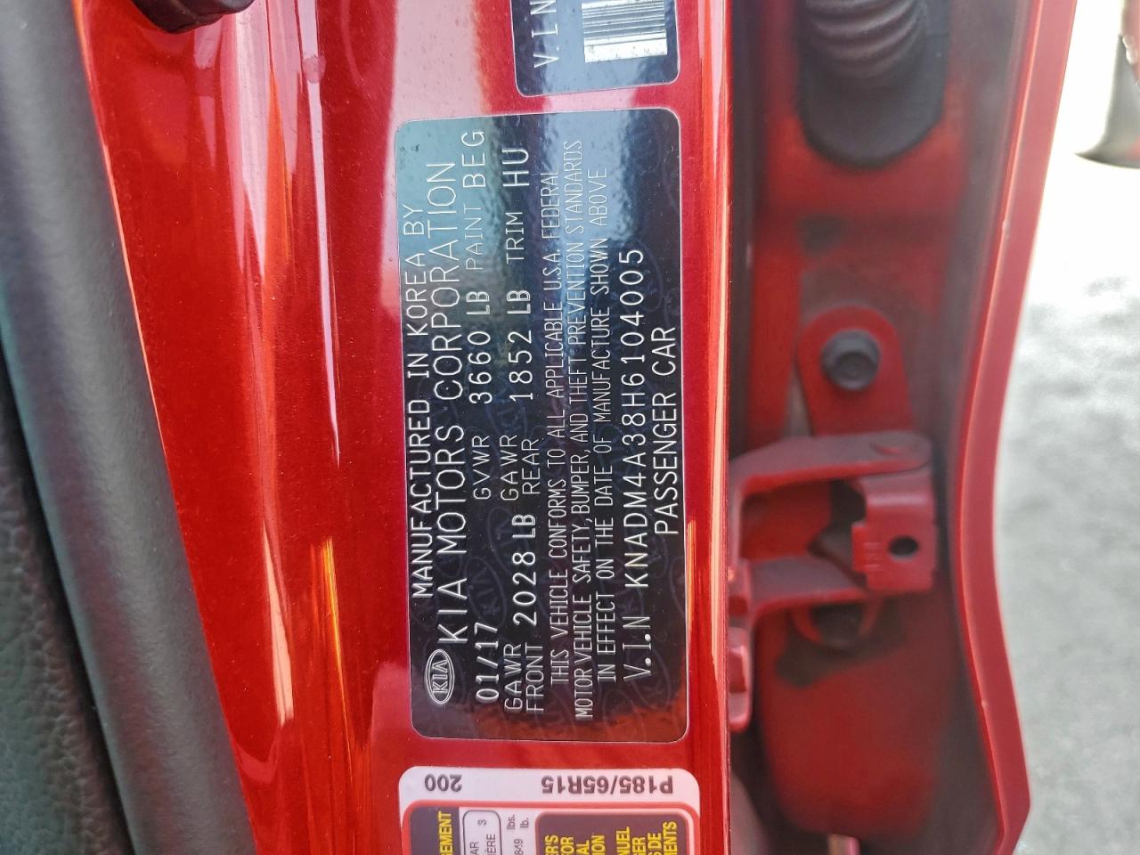 2017 Kia Rio Lx VIN: KNADM4A38H6104005 Lot: 94817125