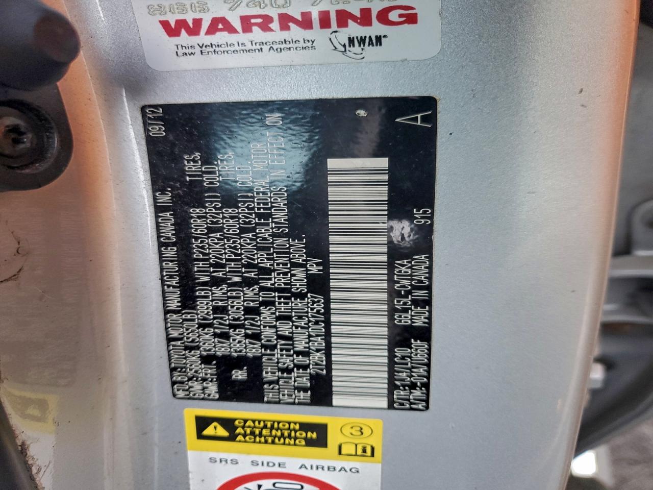 2013 Lexus Rx 350 Base VIN: 2T2BK1BA1DC175637 Lot: 95183005