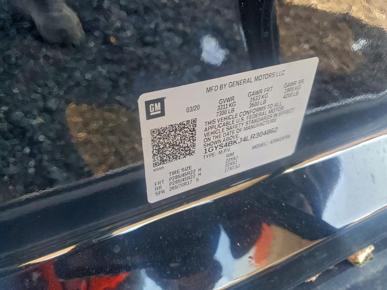 2020 Cadillac Escalade Luxury VIN: 1GYS4BKJ4LR304862 Lot: 95822545