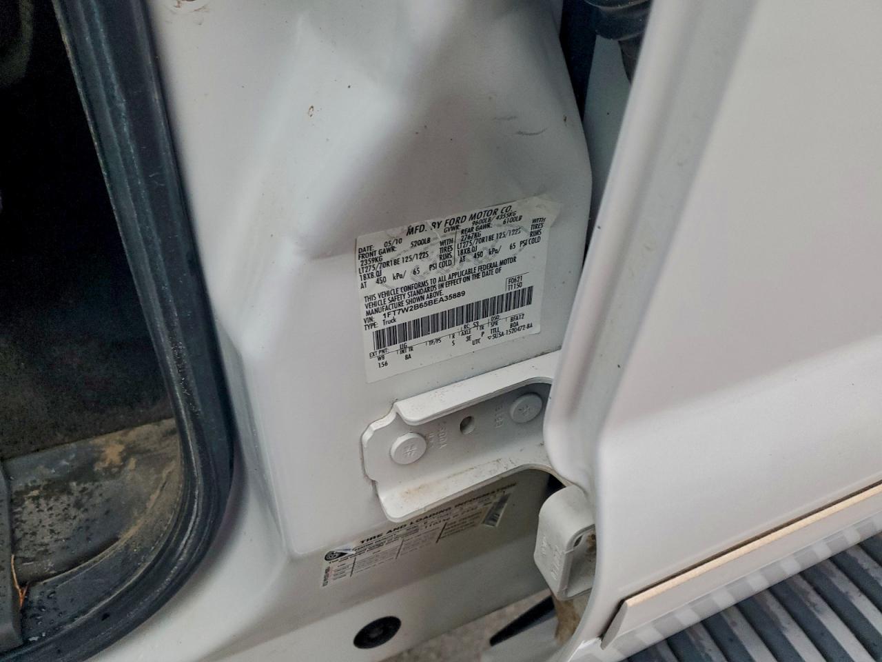 2011 Ford F250 Super Duty VIN: 1FT7W2B65BEA35889 Lot: 96814885