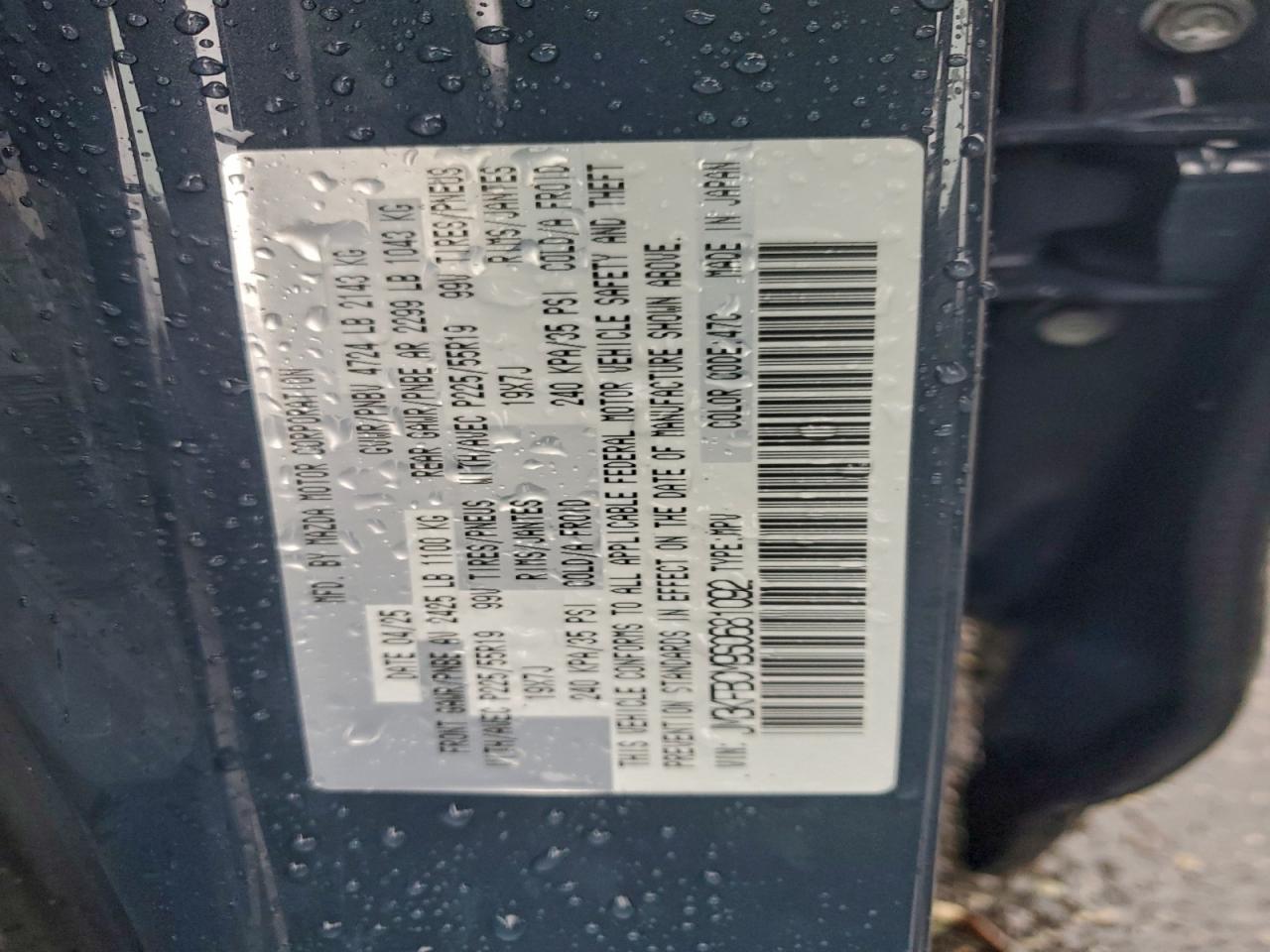 2025 Mazda Cx-5 Preferred VIN: JM3KFBCM9S0681092 Lot: 95126235