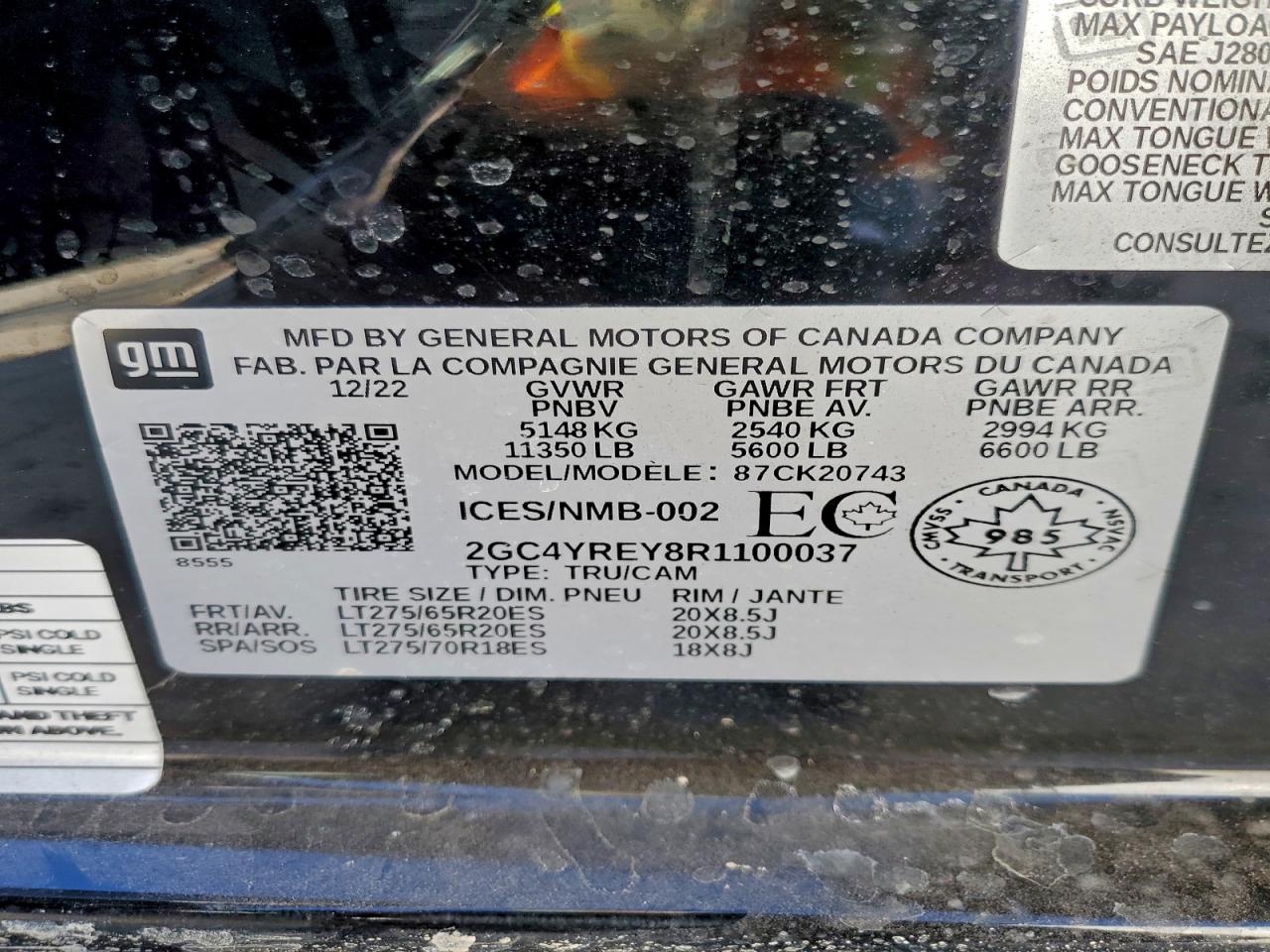 2024 Chevrolet Silverado K2500 High Country VIN: 2GC4YREY8R1100037 Lot: 94757445